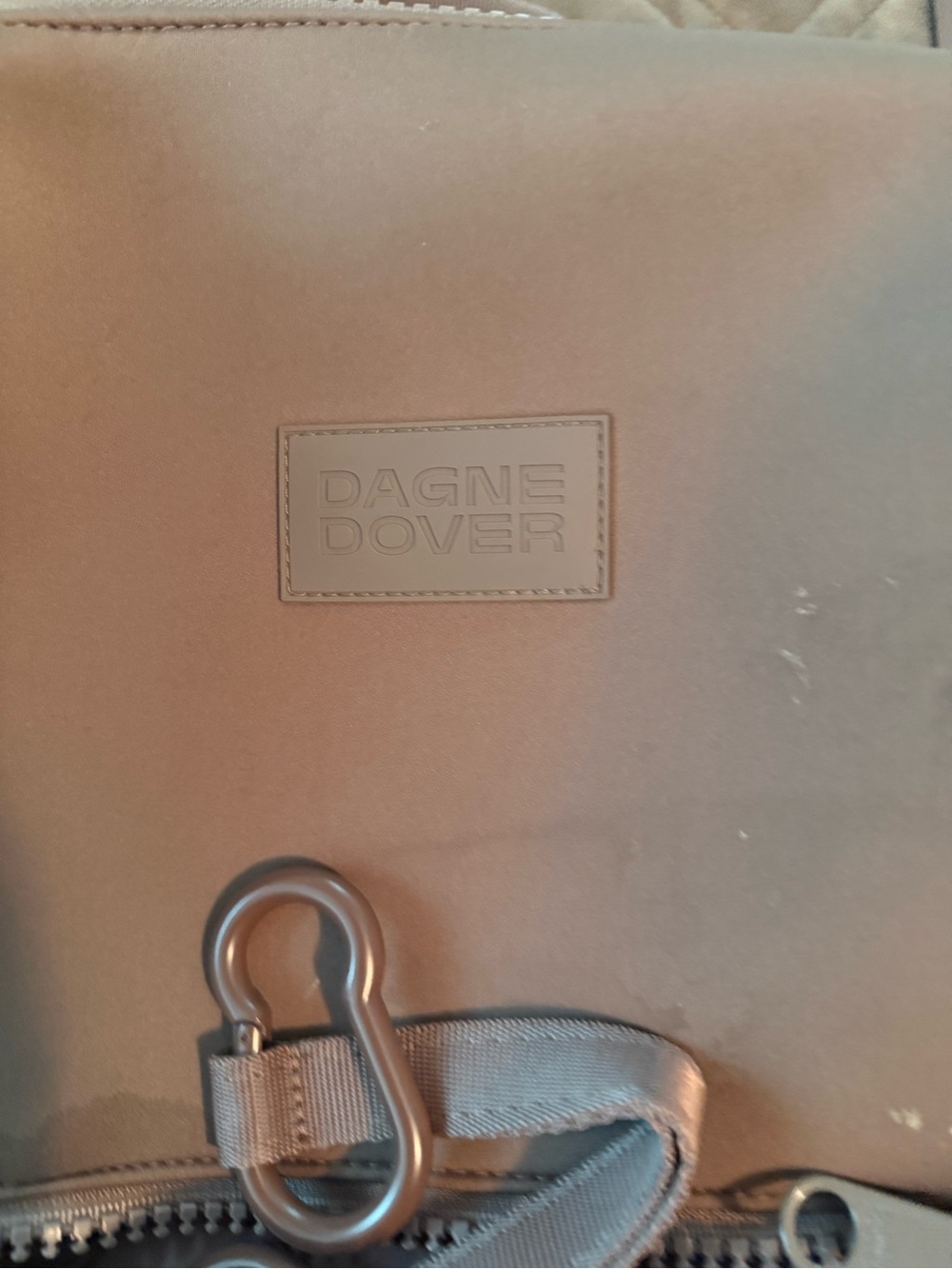 Dagne Dover Gray Tote with Brushed Metal Clip